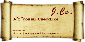 Jánossy Csendike névjegykártya